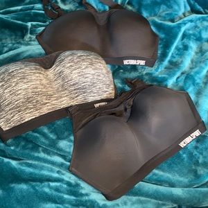 Set of three Victoria’s Secret sports bras (34DD)